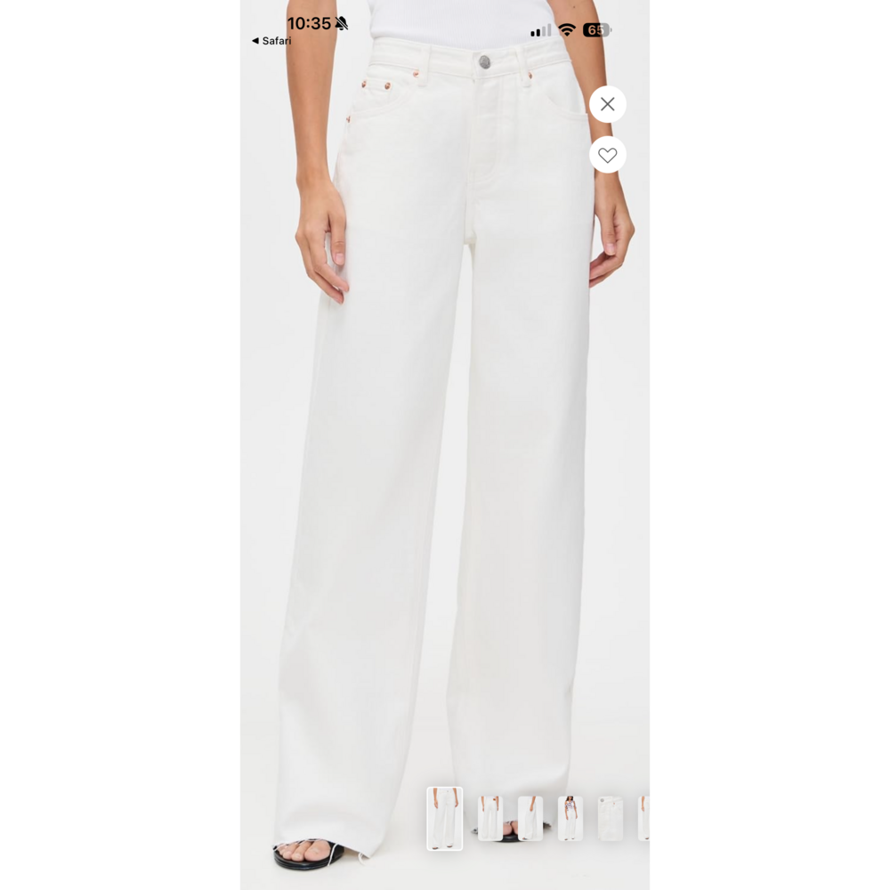 Parker Parke low rise baggy jean white in Cream - Picture 2 of 10